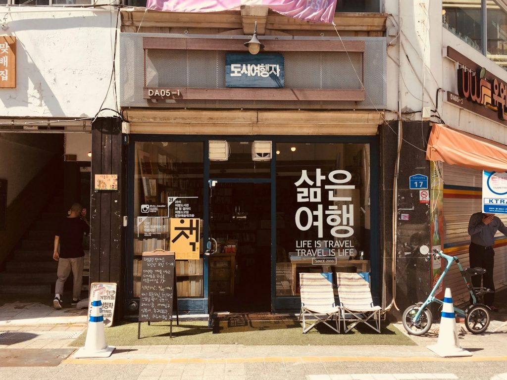photography of bike near store facade