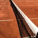black and white tennis net